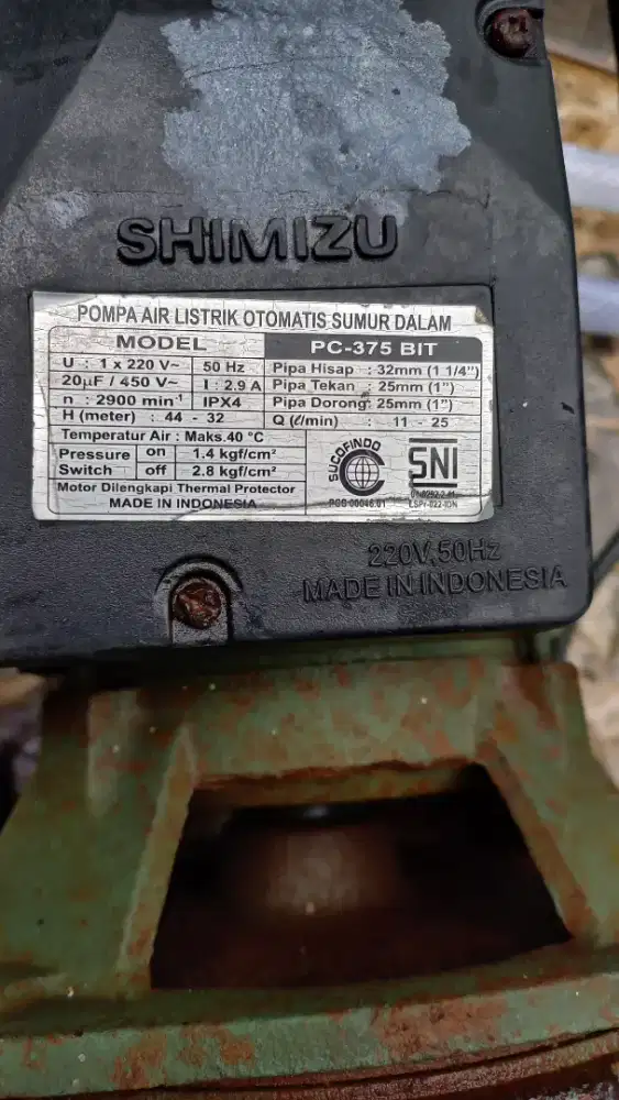 Dijual pompa shimizu