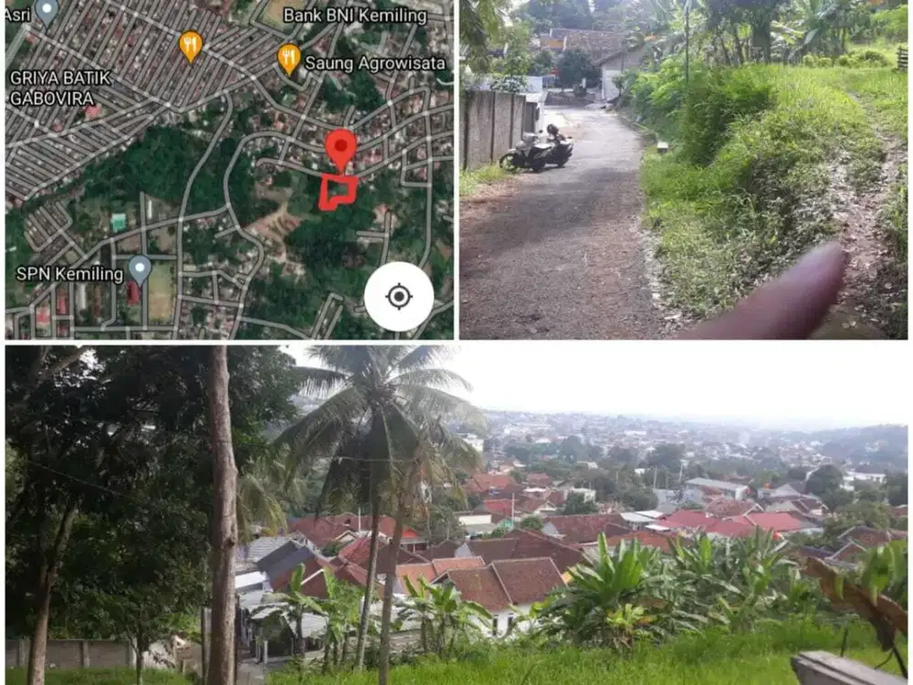 Tanah Kosong View Kota di Kedaung Kemiling