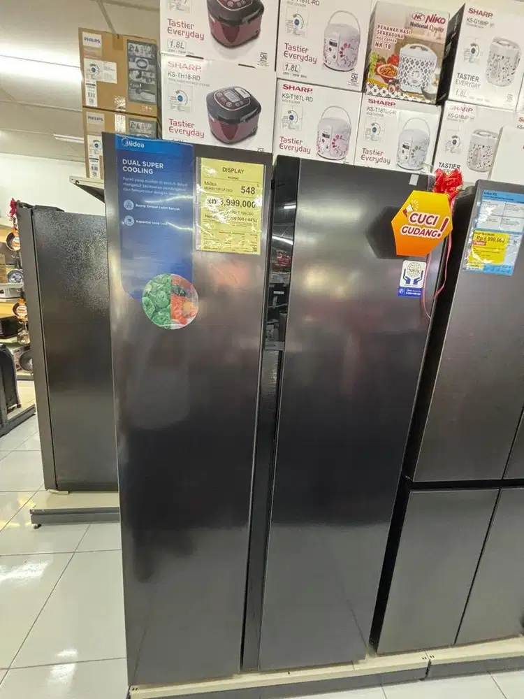 KULKAS MIDEA SIDE BY SIDE nih lagi diskon EX DISPLAY