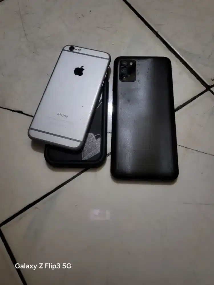 Jual cepat hp Samsung a03s dan IP 6 minus mati bekas pemakaian anak