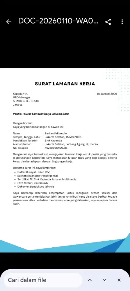 info loker daerah jaksel jagakarsa skitarnya