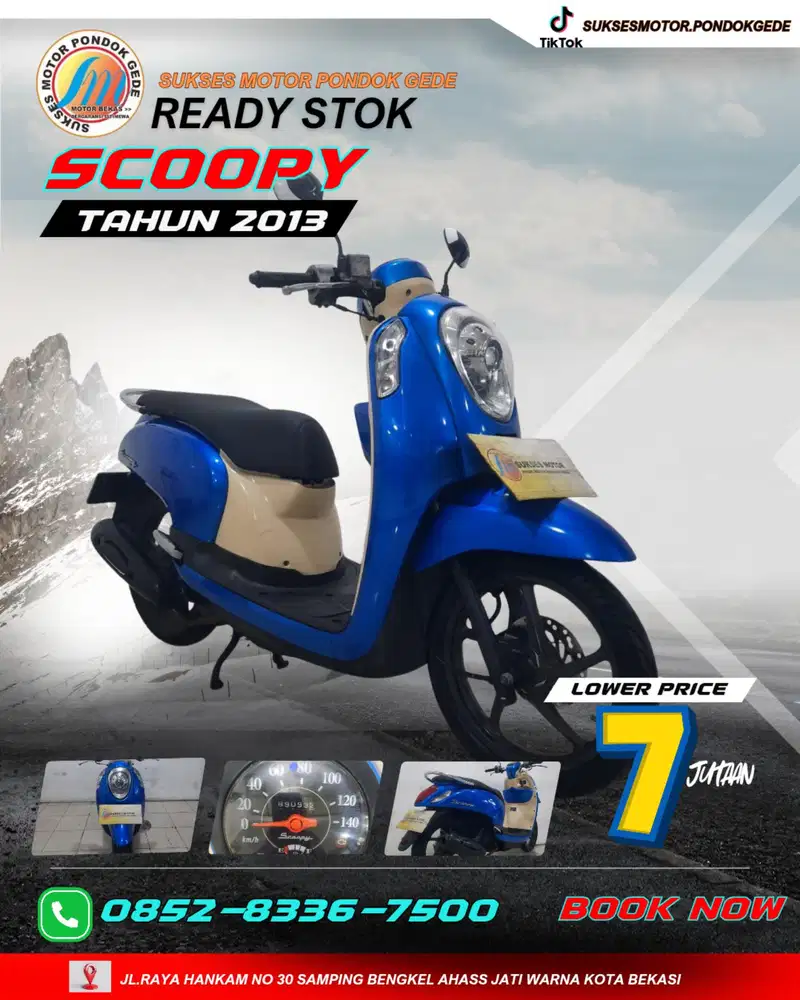 HONDA SCOOPY TAHUN 2013 MURAH 7 JUTAAN SURAT LENGKAP