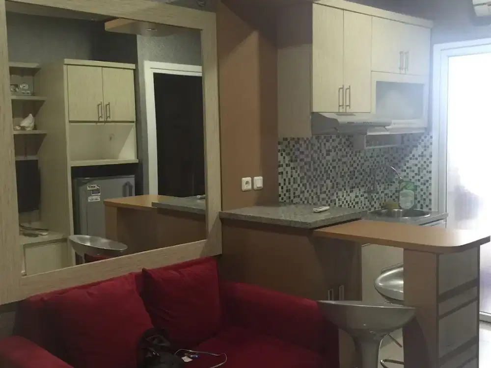 The green pramuka city apartemen 2 kamar furnish sewa Bulanan