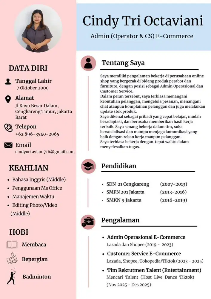 Mencari pekerjaan WFH customer service atau admin online shop