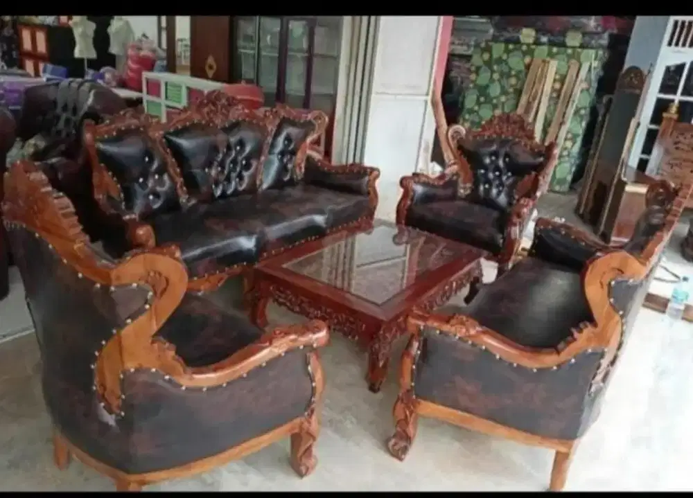 Kursi tamu Romawi Inul 3211 meja Ketapang jati Jepara promo
