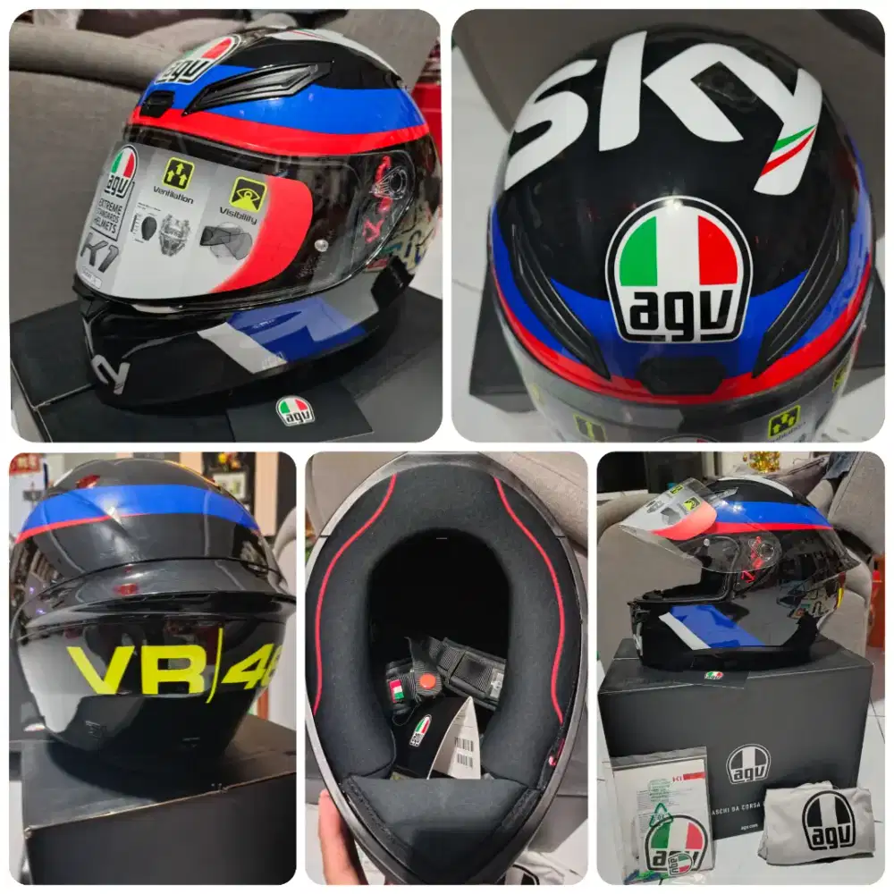 Helm AGV K1 Original VR46 Sky Racing Team Baru Lengkap