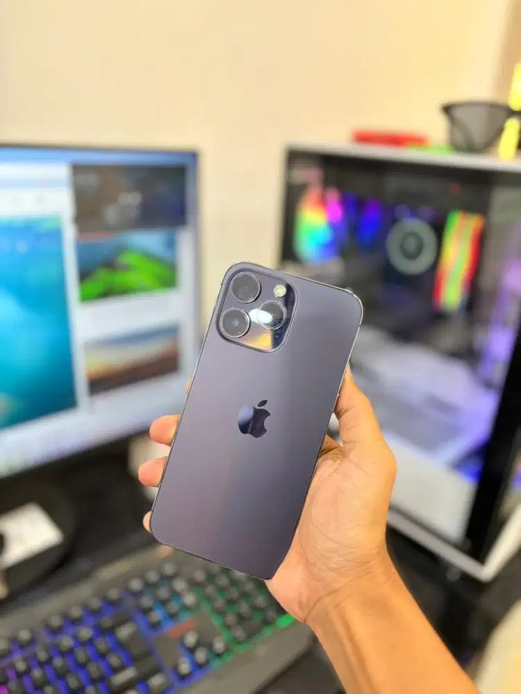 Iphone 14 promax 512gb ibox purple lengkap mulus