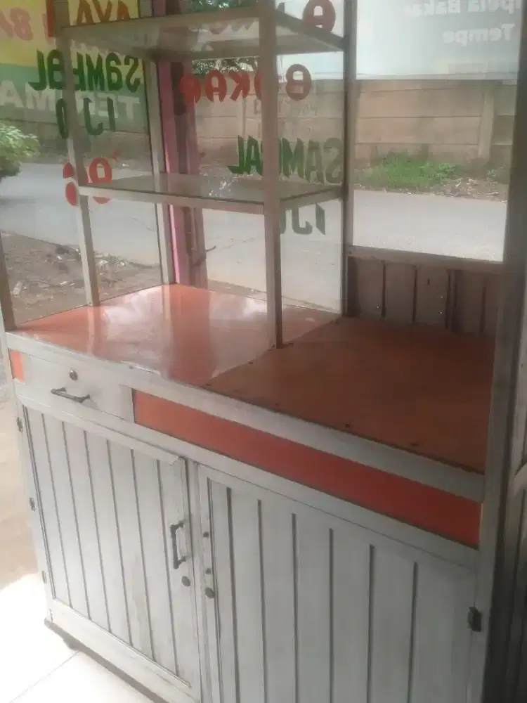 Jual grobak etalase kompor tempat bakaran