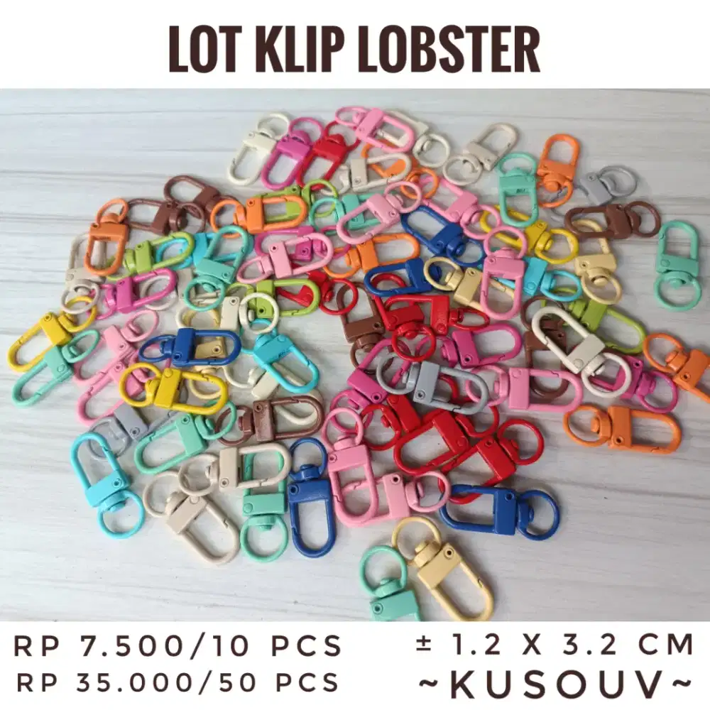 Lot Klip/Kait Gantungan Kunci/Kait Tas/Ring Besi/Kokot Lobster