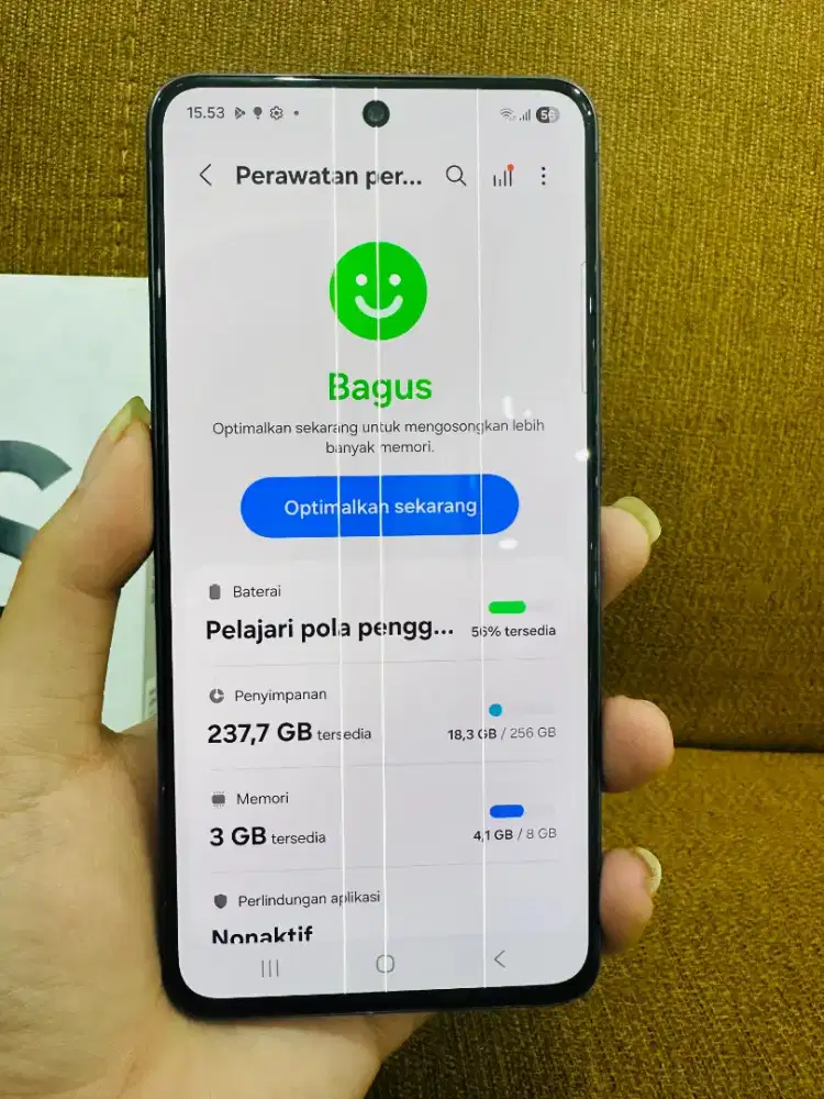 Jual samsung S21FE minus layar garis