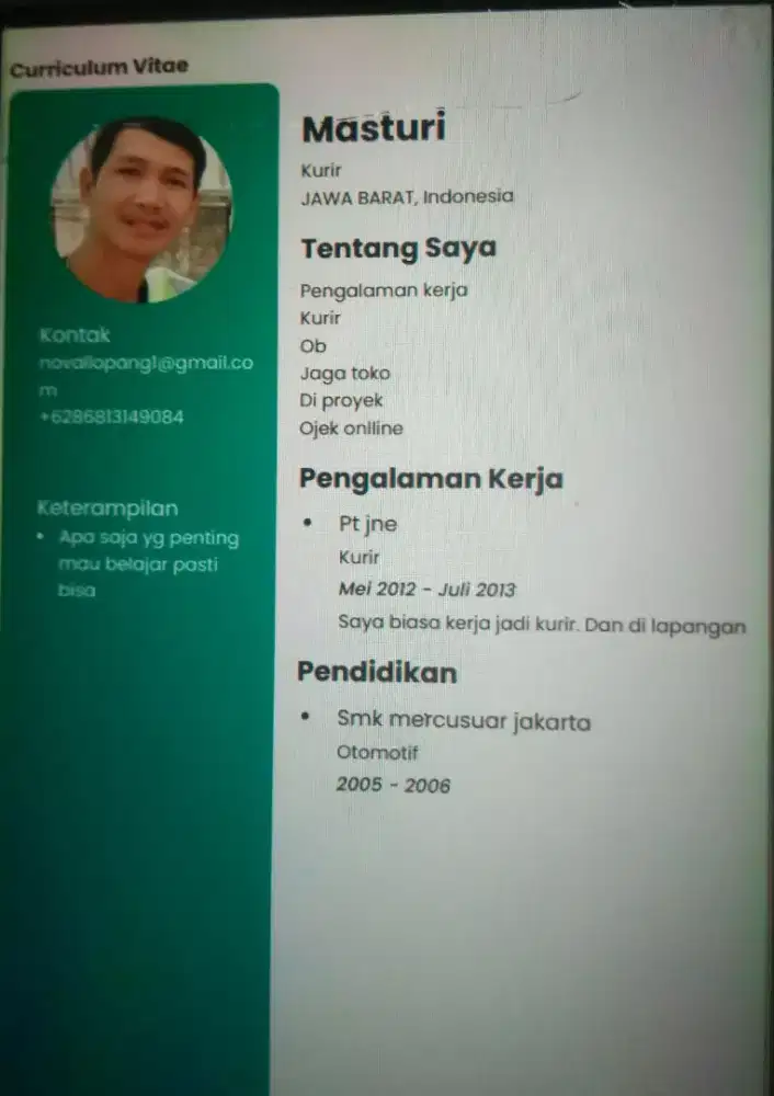 Saya sedang memcari pekerjaan