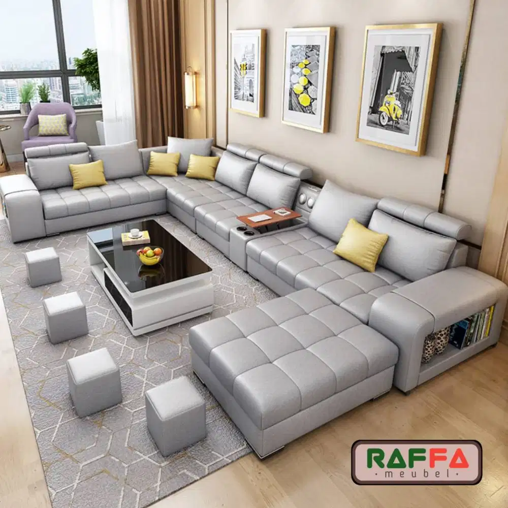 Sofa Ruang Keluarga - Sofa Leter U Shape - Sofa Set Ruang Tamu Modern