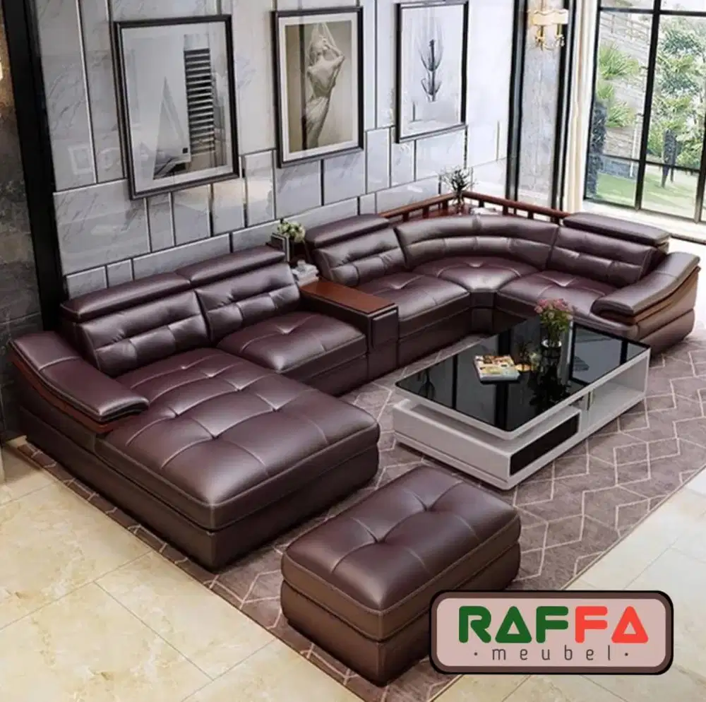 Sofa Model Terbaru - Sofa Mewah Letter U - Living Room - Sofa Kulit