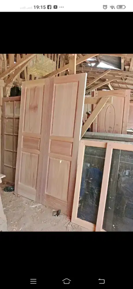 Kusen + pintu nya ready dari kayu bekas Meranti oven berkualitas
