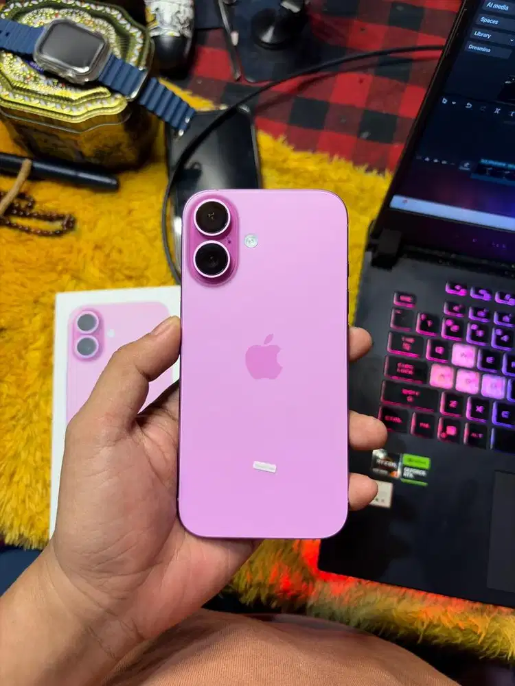 iphone 16 128gb pink ibox bekas sebulan lebih