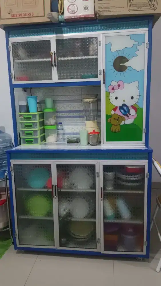 dijual rak piring aluminium 3 pintu