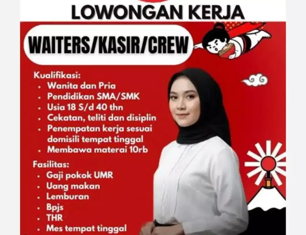 Di butuhkan secepatnya untuk resto