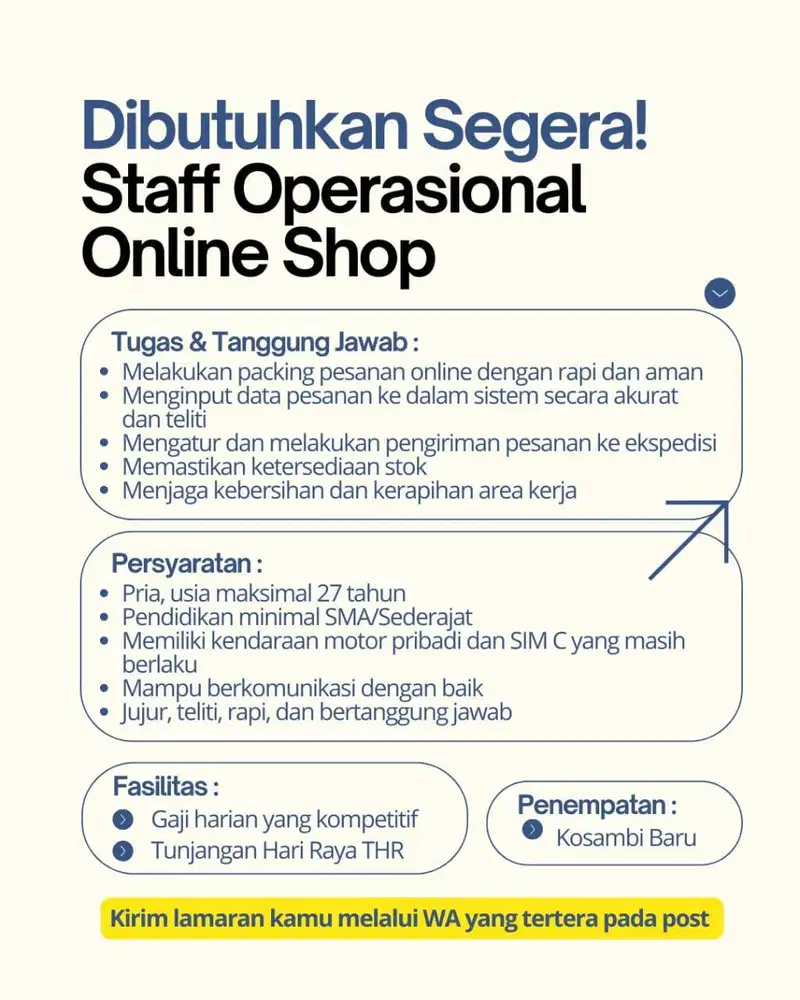 Staff Operasional Online Shop