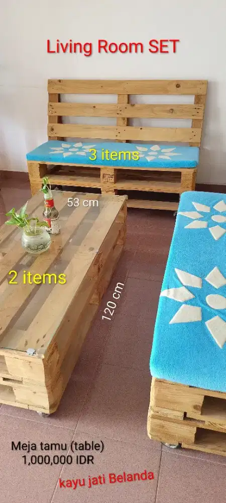 Meja Tamu Kayu Jati Belanda