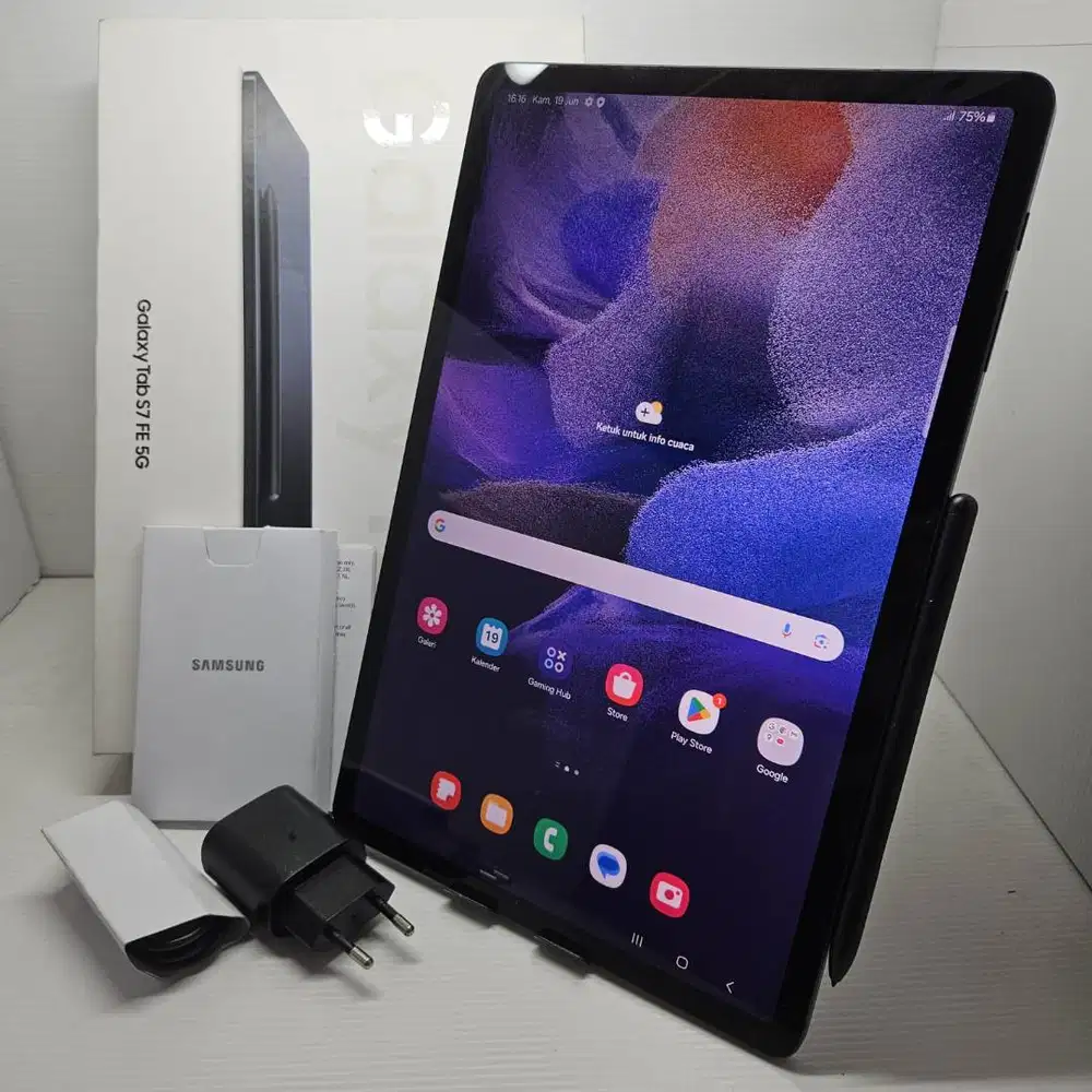 SAMSUNG GALAXY TAB S7 FE 5G 6/128 GREY SEIN NO MINUS SIAP PAKAI NO MIN