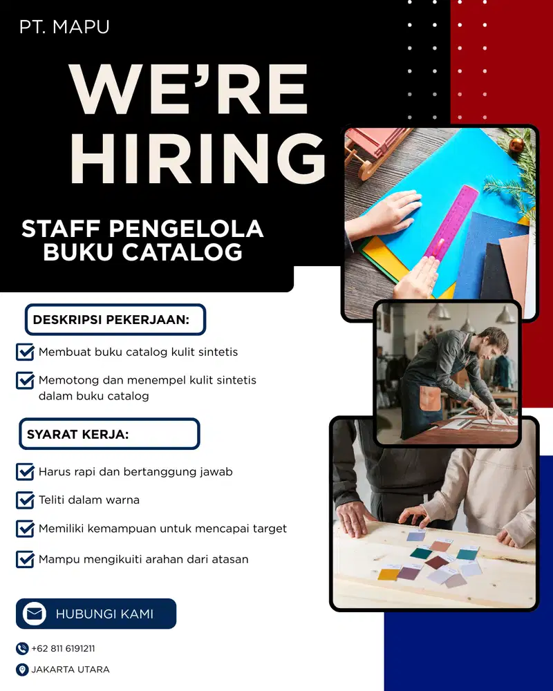 Staff pengelola buku catalog kulit sintetis