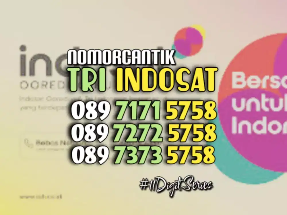 (bisa COD) Nomor Cantik Kartu TRI INDOSAT 11 digit MAJU MAPAN 5758 #3