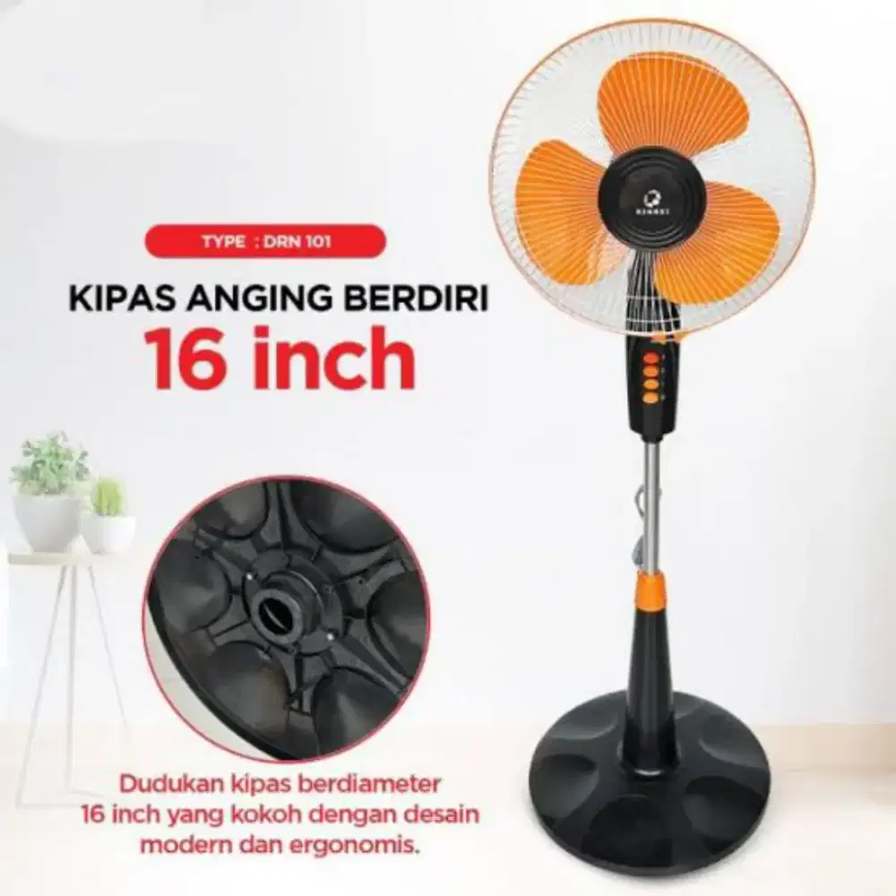 Kipas Angin Rinrei Stand Fan 16 Inch
