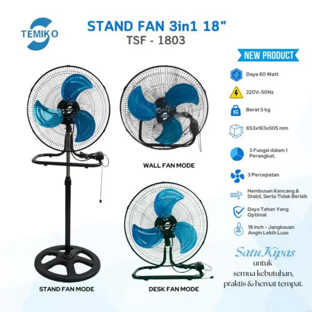 Kipas Angin Temiko 18 Inch 3in1