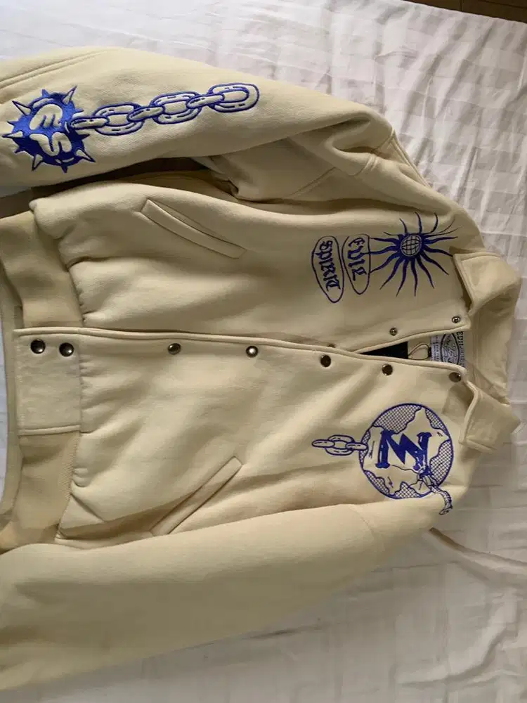 Evil Spirit Varisty Jacket Cream Size L
