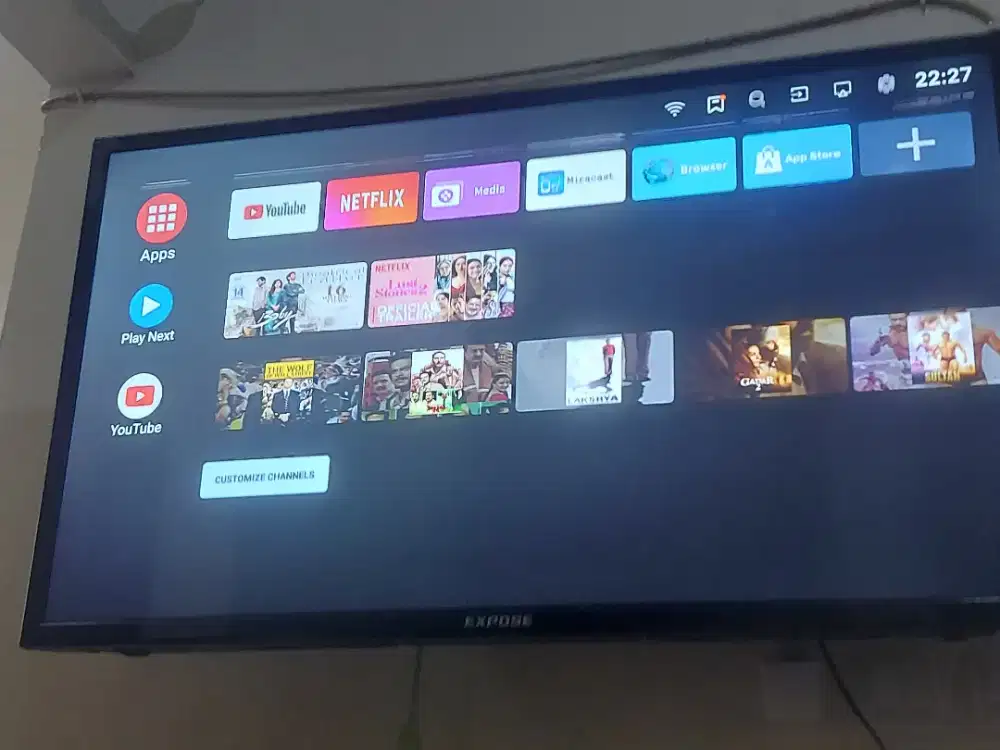 Smart TV EXPOSE 43inch EX4201S pakai 1bulan bergaris belinya 2.8 juta