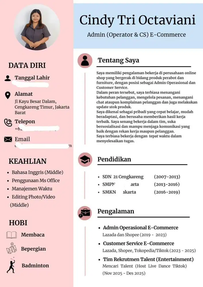 Mencari pekerjaan WFH customer service atau admin online shop
