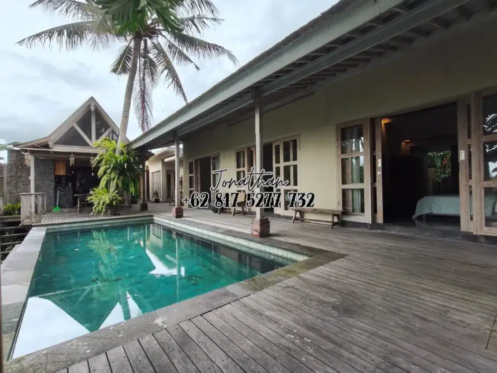 Dijual Villa Freehold View Sungai dan Sawah di Pantai Purnama Gianyar