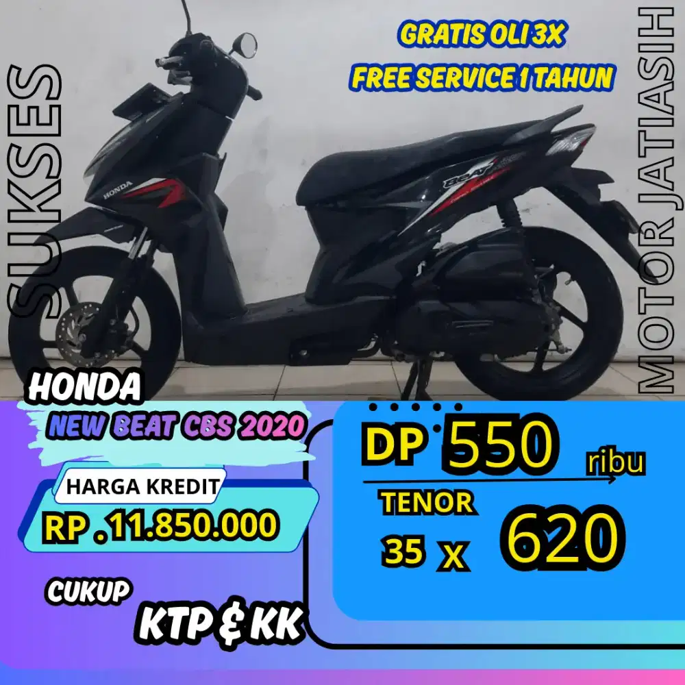 DP MURAH HONDA NEW BEAT CBS 2020 DP 550 RIBU BISA CASH/KREDIT