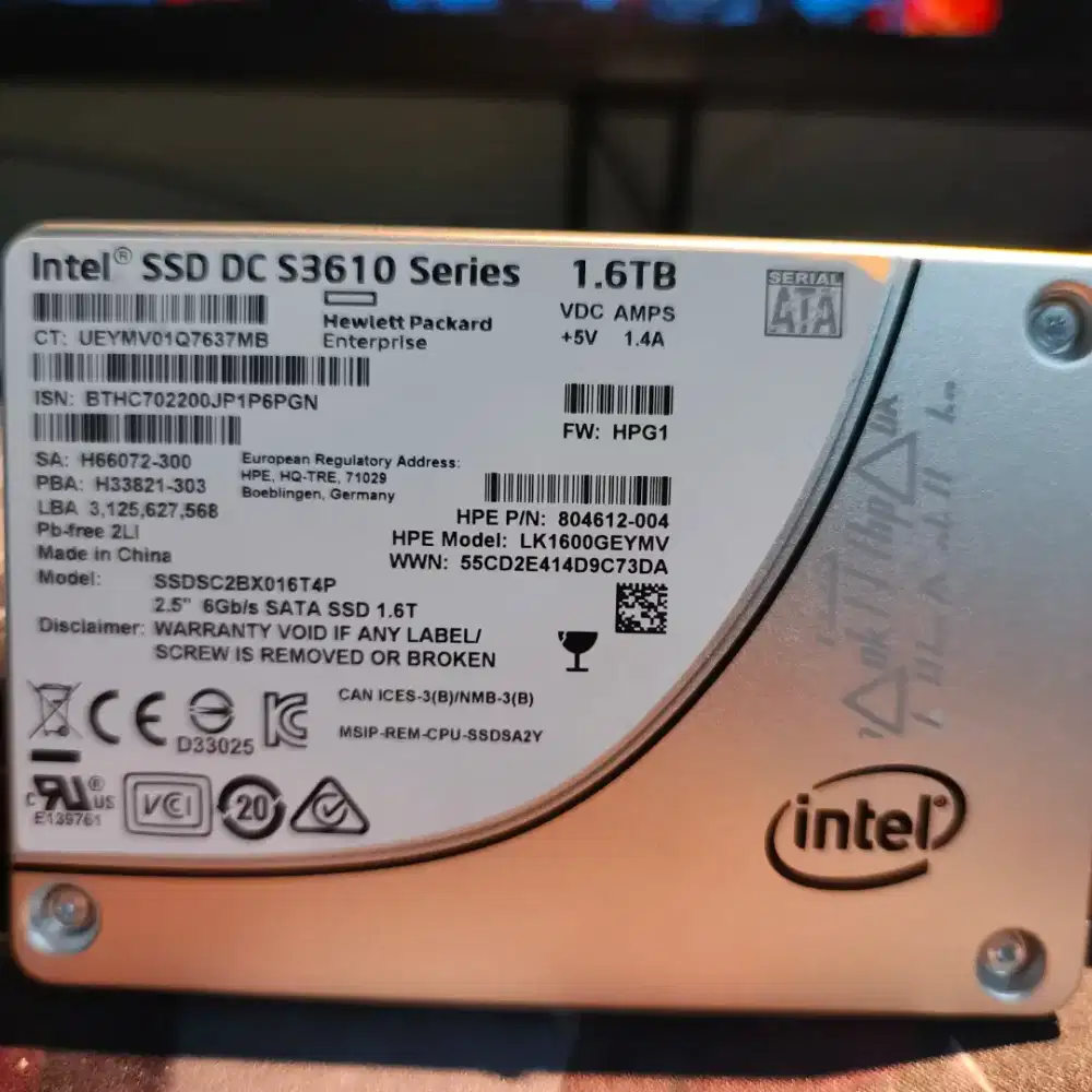 SSD Intel S3610 SATA 2,5inch 1,6TB