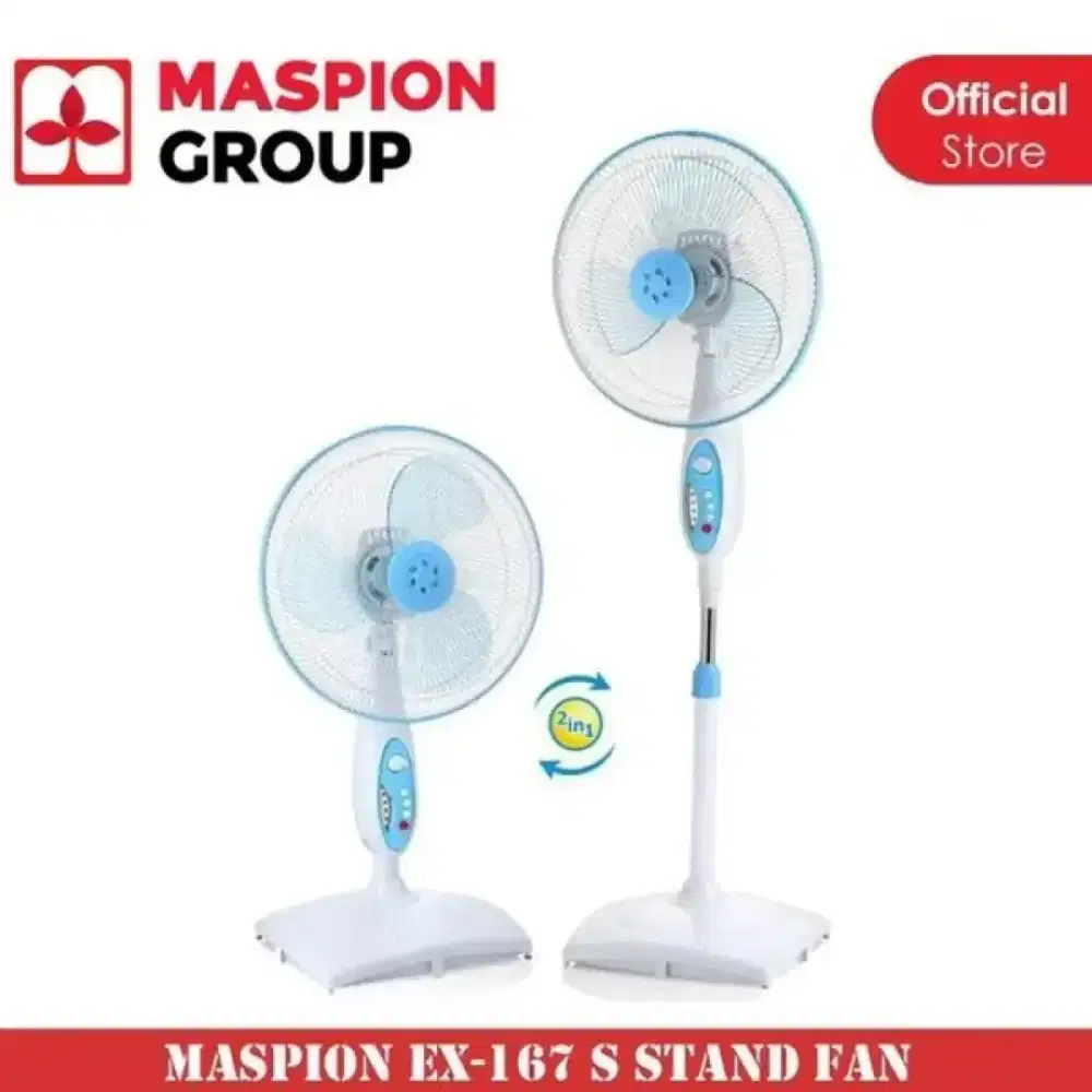 Kipas Angin Berdiri 2 In 1 Stand Fan 16 Inch Maspion EX-167S