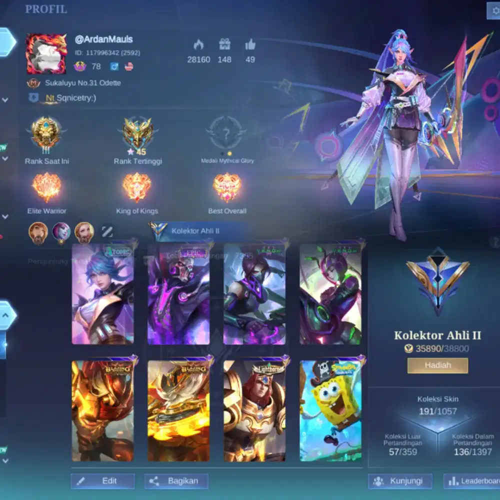 Dijual Akun ML berusia 8 Tahun