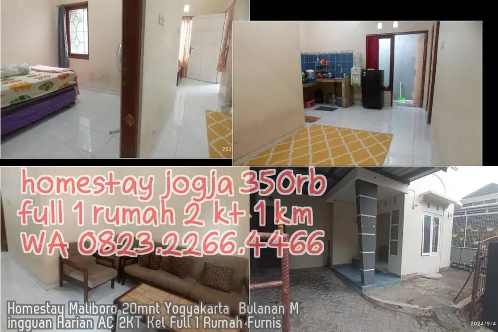 Homestay Maliboro 20mnt Yogyakarta  Bulanan Mingguan Harian AC 2KT Kel