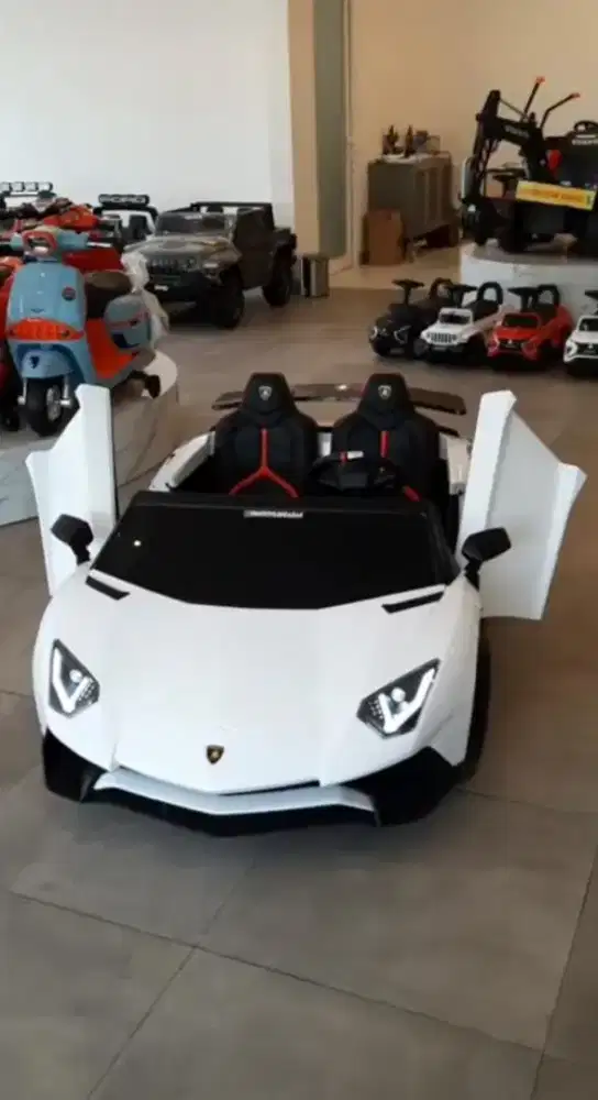 Mainan mobil aki Lamborghini Aventador svj lisensi licensed NKYZ 034c