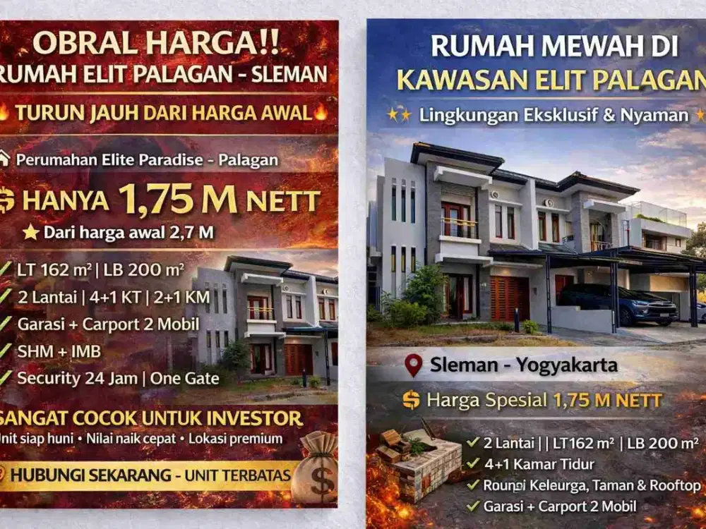 OBRAL ASET PREMIUM! Rumah Elite Palagan TURUN DARI 2,7 M → 1,75 M NETT | UNDER MARKET BESAR