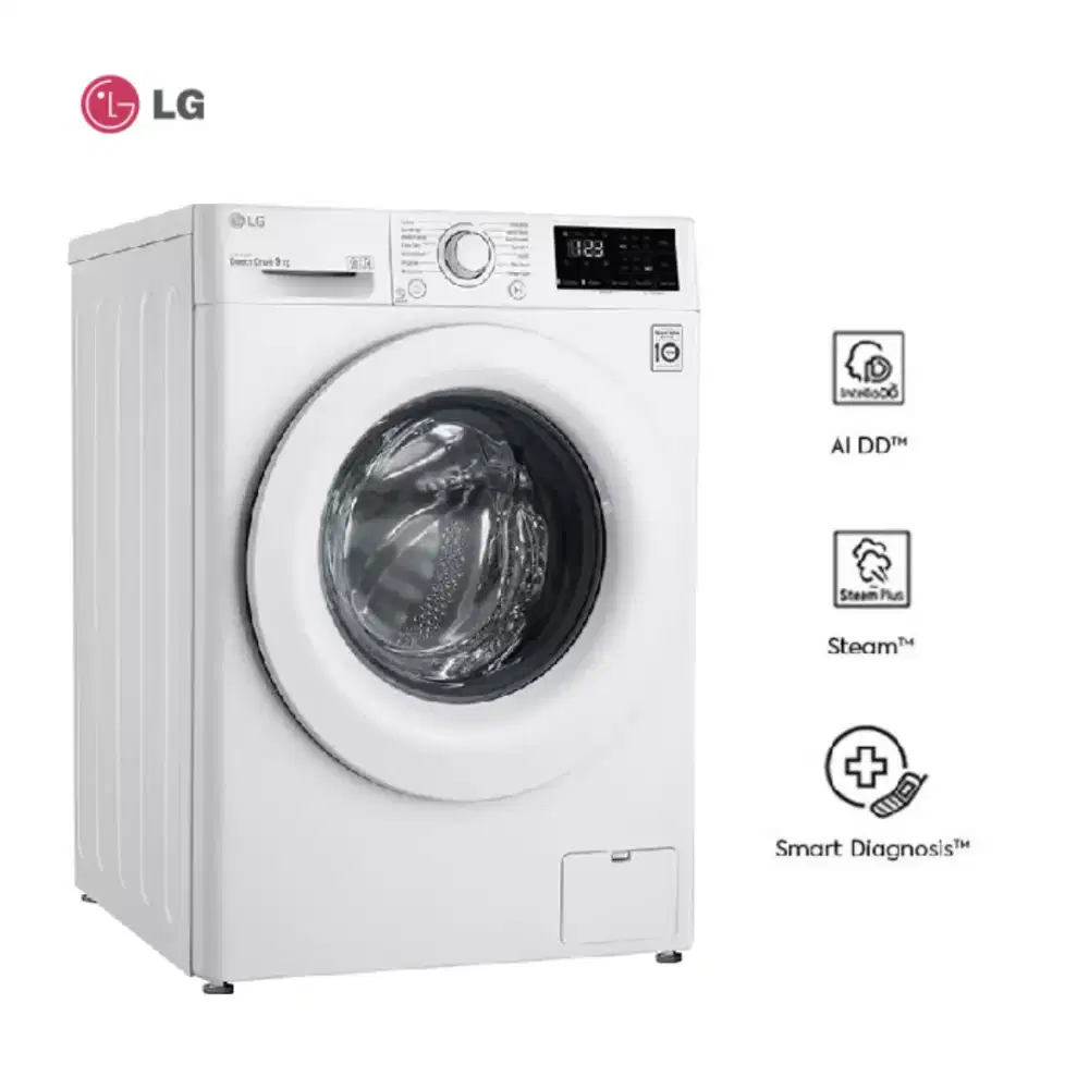 TERMURAH! LG Mesin Cuci Front Loading Smart INVERTER 9 Kg FV1209V5WN