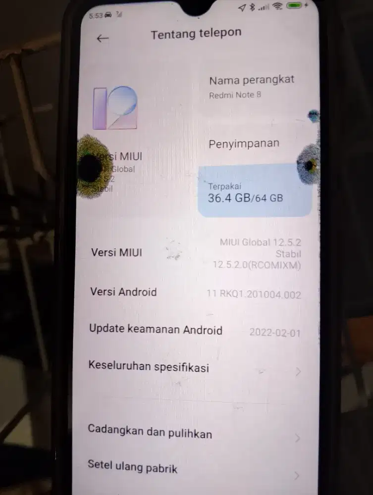 Dijual hp Xiaomi note 8