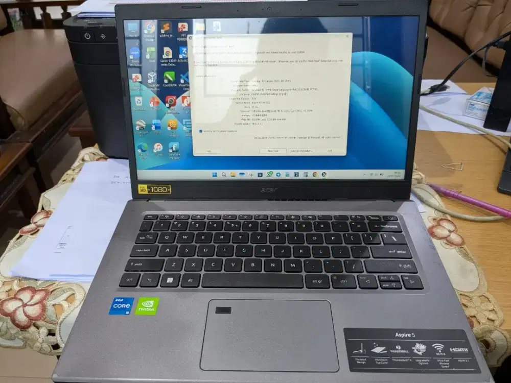 Laptop Acer Aspire 5 A514 55G core i5 gen 12 nvidia mx550 full upgrade