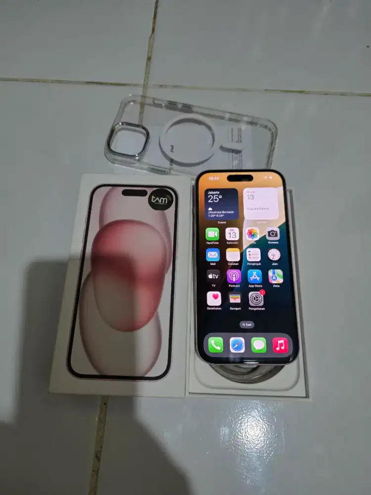 IPhone 15 128gb Pink IBox Lengkap Mulus Normal