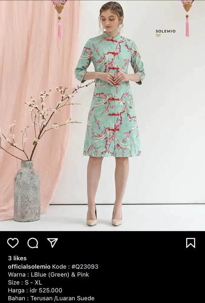Baju Cheongsam Solemio Baru 1x pake bagus banget kayak baru