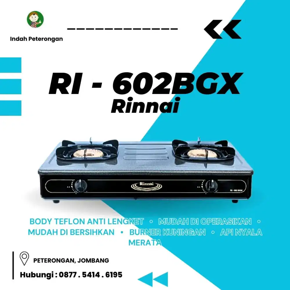Rinnai Kompor Gas 2 Tungku - RI602BGX