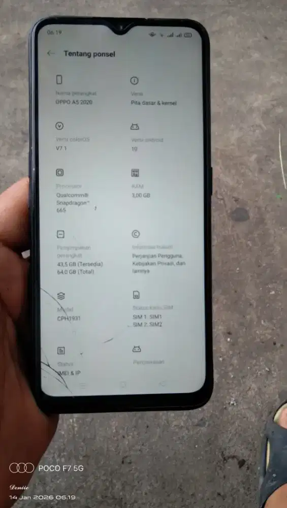 Oppo A5 2020 Ram 3/64 4G Snapdragon Baterai Suuper Awet
