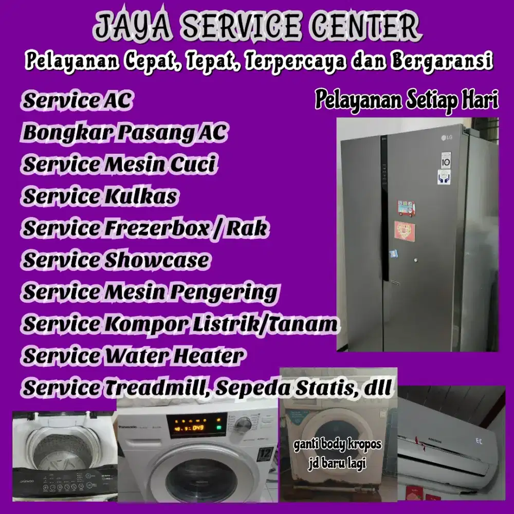 Service Kulkas Frezer Mesin Cuci AC Bongkar Pasang AC Servis Treadmill