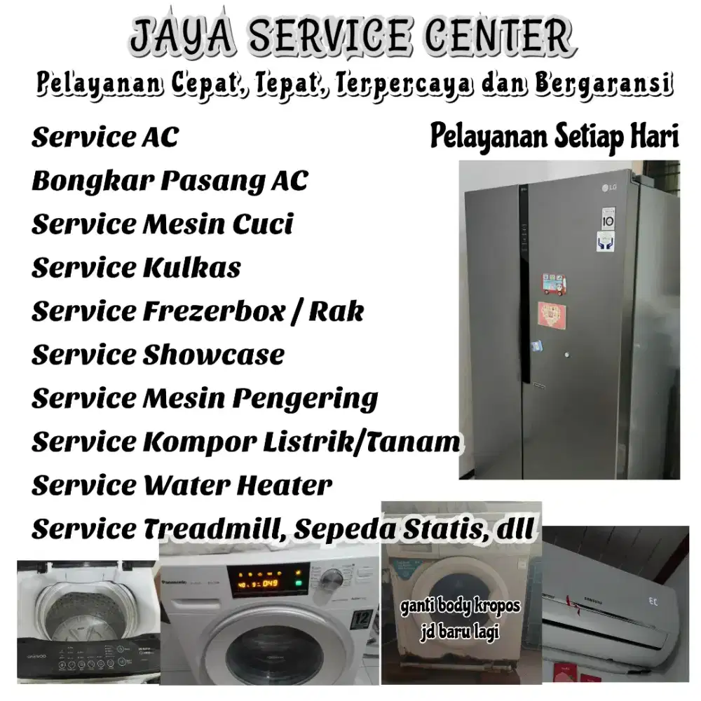 Service AC Mesin Cuci Kulkas Frezer Bongkar Pasang AC Servis Treadmill