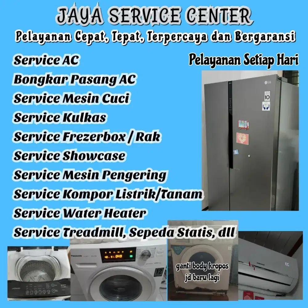 Service Mesin Cuci AC Bongkar Pasang AC Kulkas Frezer Servis Treadmill