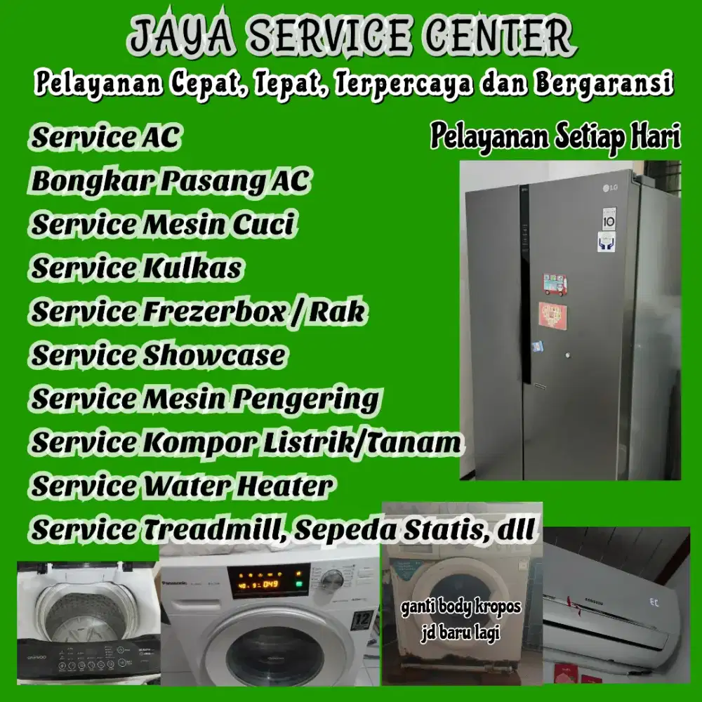 Service AC Kulkas Frezer Bongkar Pasang AC Mesin Cuci Servis Treadmill
